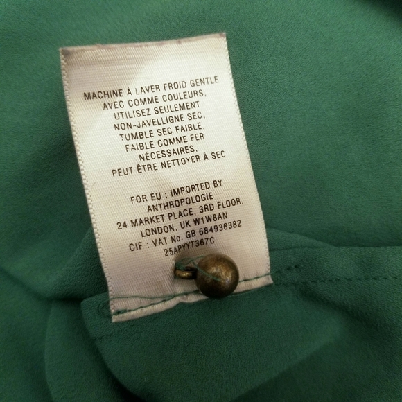 Maeve by Anthropologie Green Ruffle Blouse - Size 8 - Picture 13 of 16